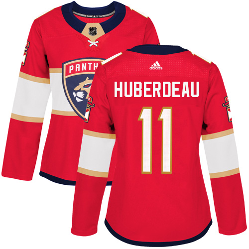 Adidas Florida Panthers 11 Jonathan Huberdeau Red Home Authentic Women Stitched NHL Jersey